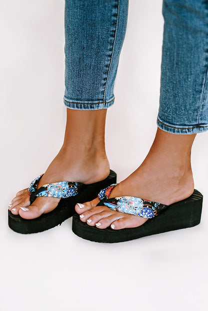 Chanclas de cuña suave con estampado Holiday Vibe 