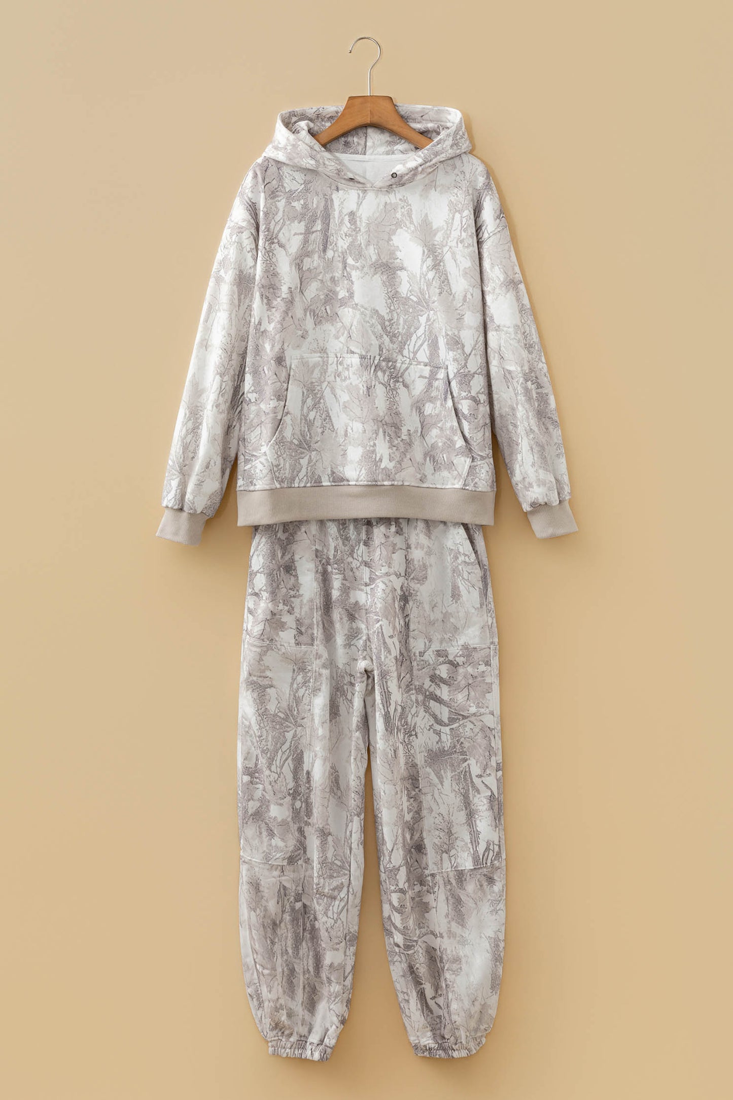 Multicolour Abstract Print Long Sleeve Elastic Waist Pant Set