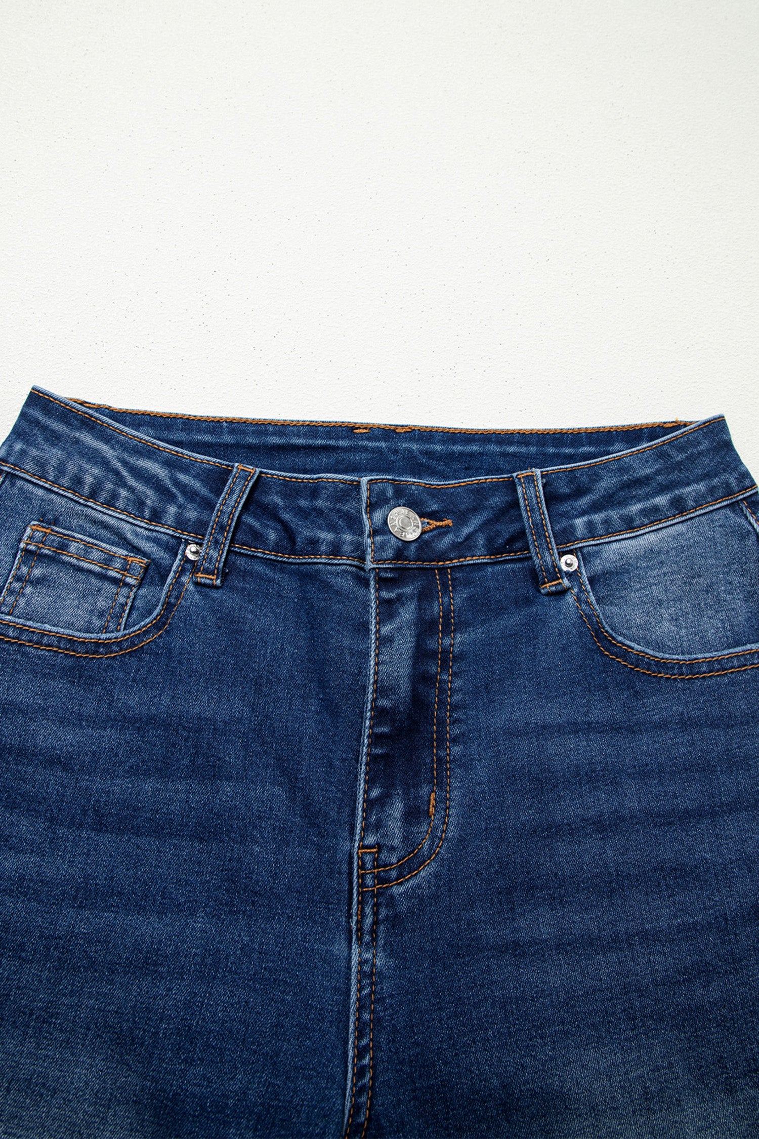 Sky Blue Chic Seam Detail Raw Hem Barrel Jeans