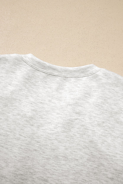 Light Grey Solid Color Zip Front Jacket Style Sweatshirt