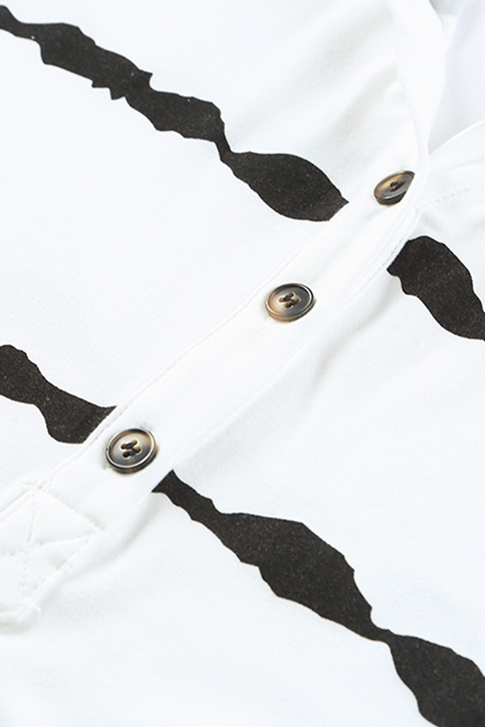 Sudadera con capucha de manga larga con botones y cordón a rayas