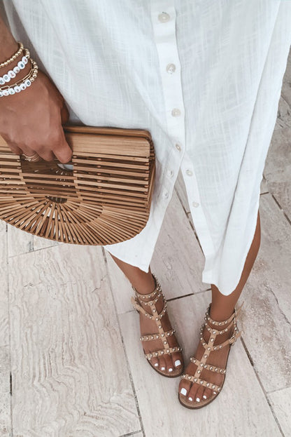 Half Sleeve Shirt Dress Cover Up