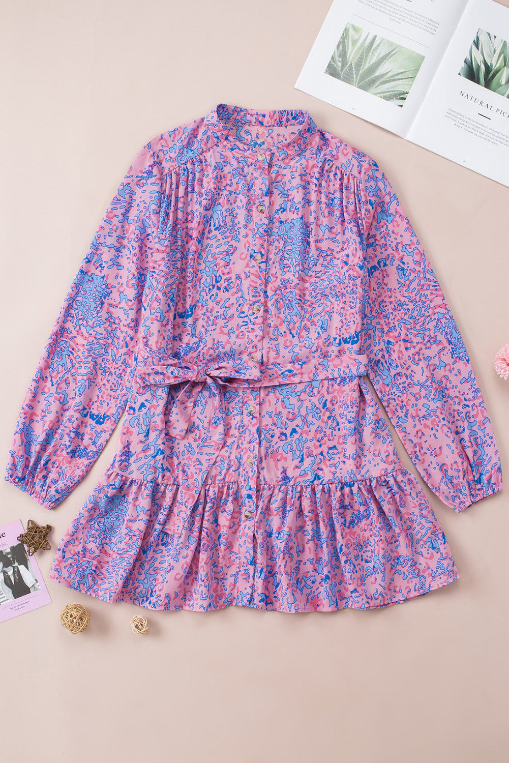 Haut à lacets et volants à imprimé léopard 