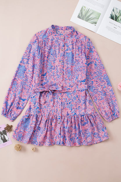 Haut à lacets et volants à imprimé léopard 