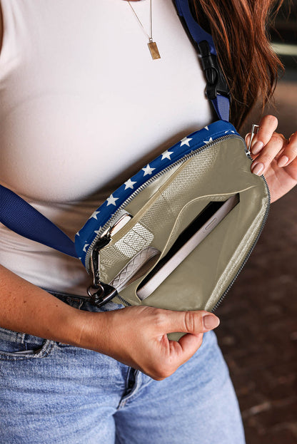 Sac bandoulière imprimé drapeau et étoiles de la Journée de l'Indépendance de Bluing