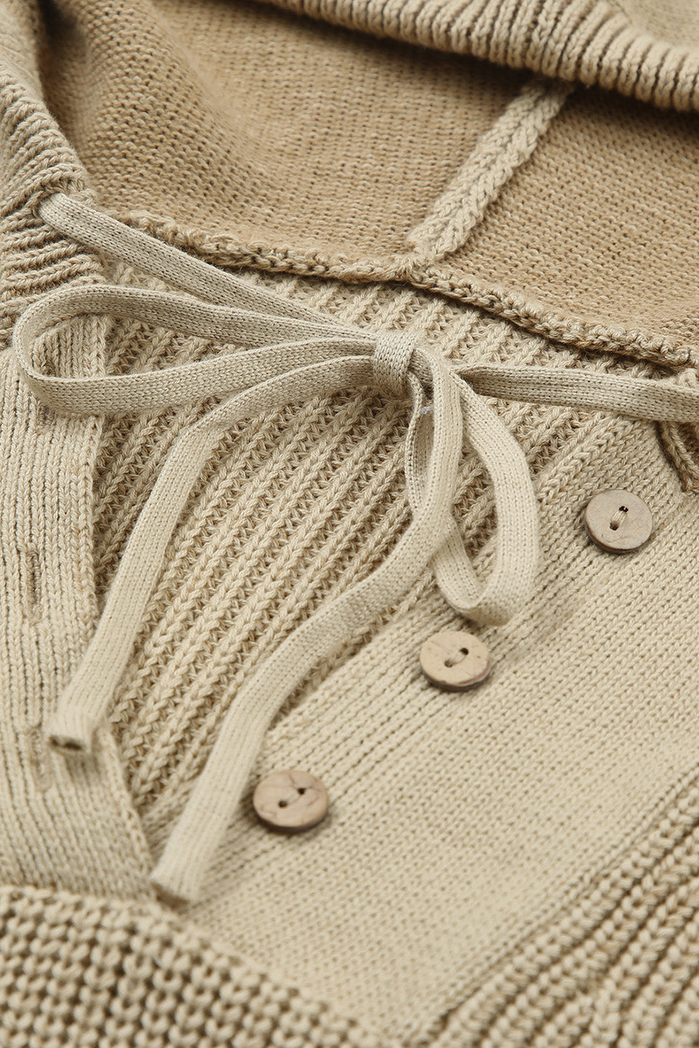 Pull à capuche col V Henley 