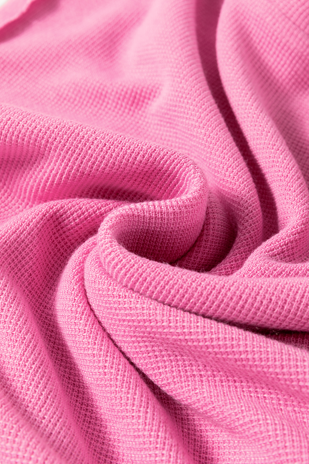 Haut à manches longues en patchwork de couleurs rayées à coutures apparentes rose sachet