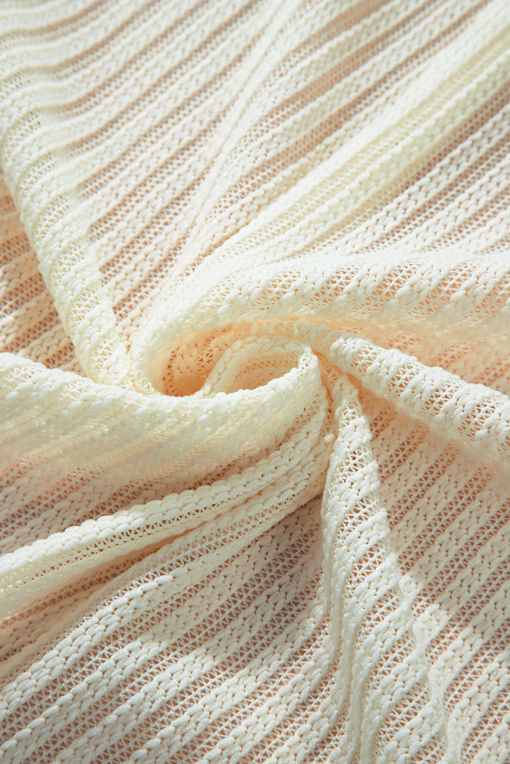 Kimono ouvert à manches lanternes texturées beiges