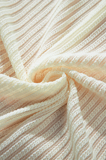 Kimono ouvert à manches lanternes texturées beiges