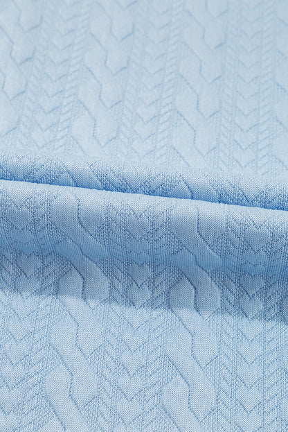 Ensemble débardeur et pantalon taille haute à bordures colorblock texturées bleu Beau