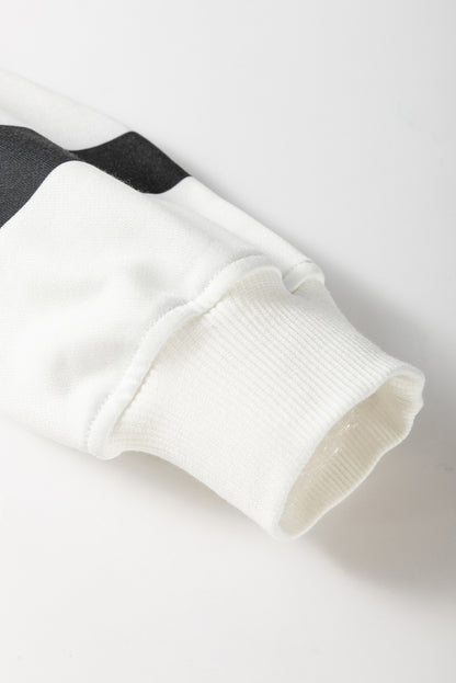 Ensemble pull à rayures noires et pantalon de jogging à épaules tombantes