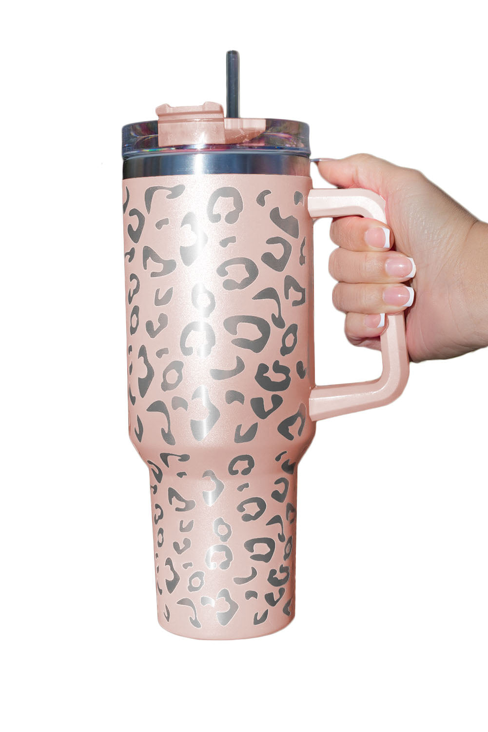 Tasse à double isolation en acier inoxydable 304 à motif léopard tacheté, 1 134 g