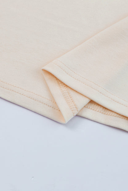 T-shirt uni à manches courtes et volants superposés 