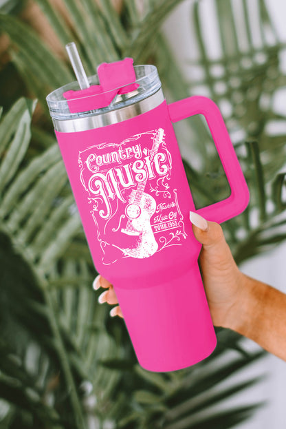 Tasse isotherme en acier inoxydable à imprimé léopard Mama avec poignée 40 oz