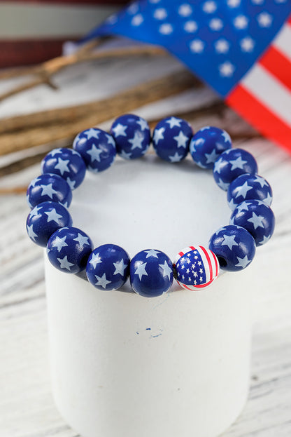 American Flag Accent Starry Beading Bracelet