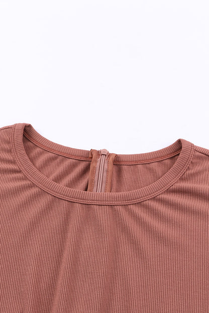 Mono de canalé de manga corta 