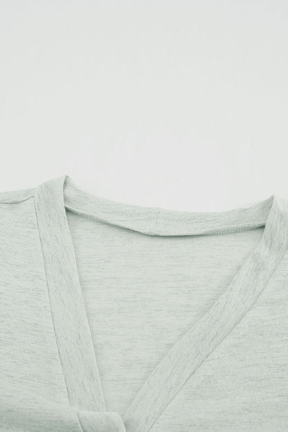 Cardigan ouvert à boutons de couleur unie beige