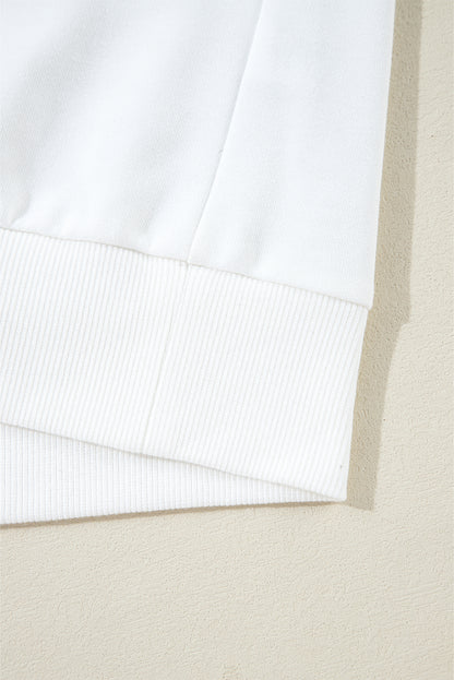 T-shirt à manches longues blanc à rayures colorées