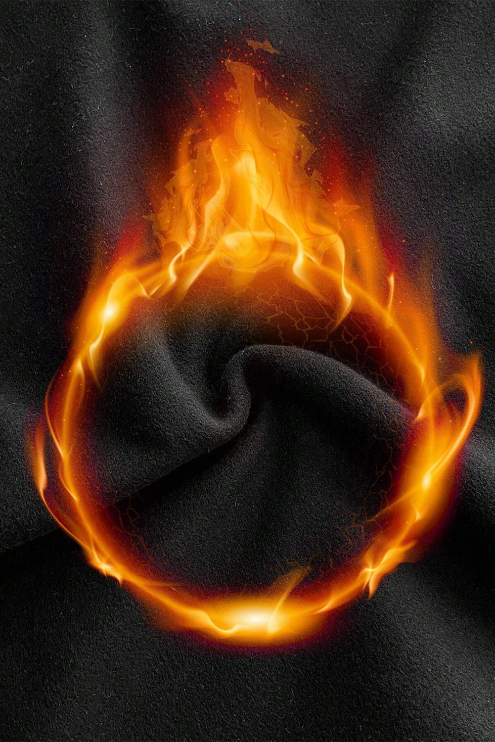 Haut thermique noir uni à col rond et coupe slim