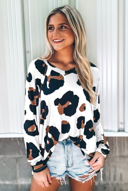 Print Long Sleeve Loose Top