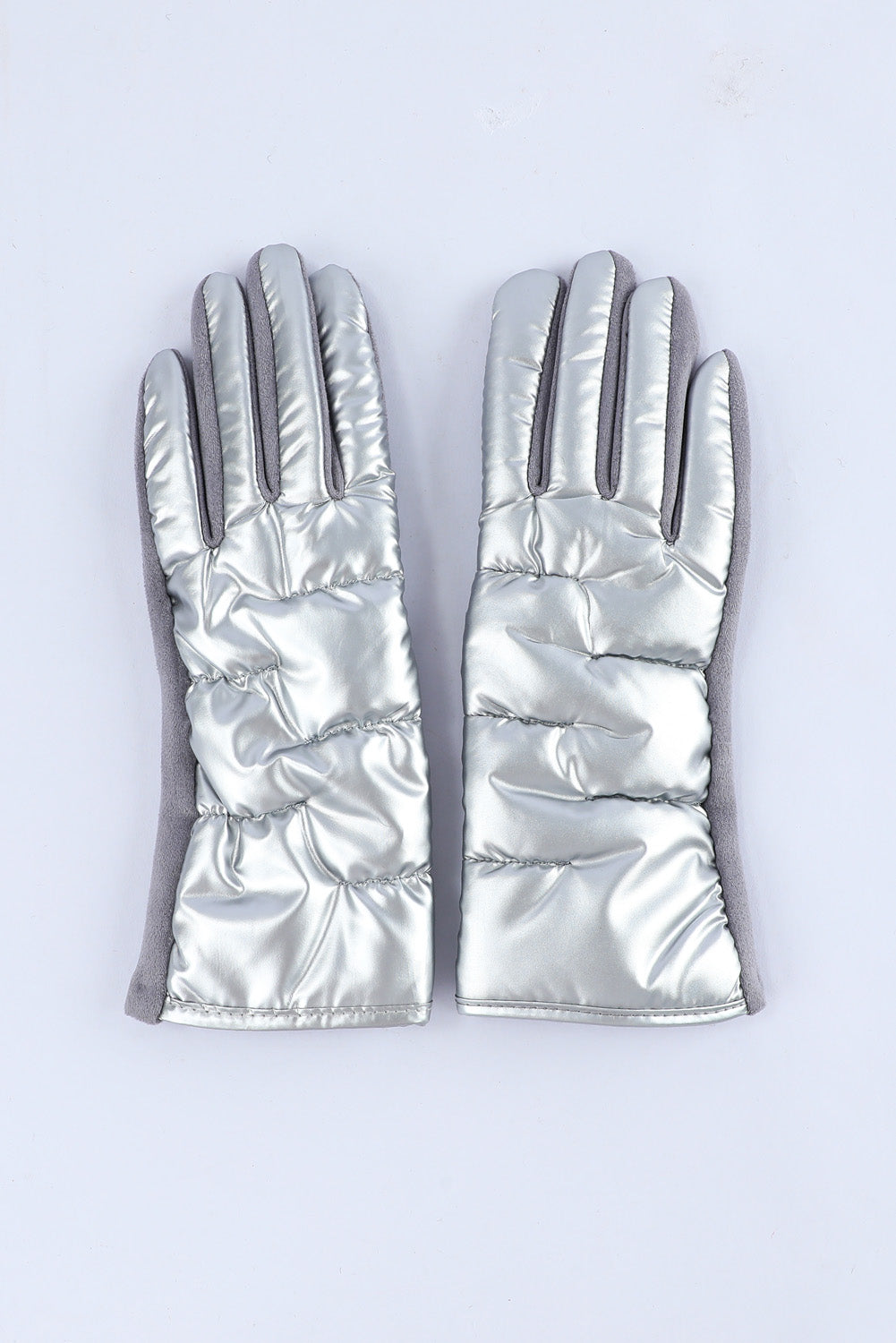 Gray Shiny Touch Screen Cycling Gloves