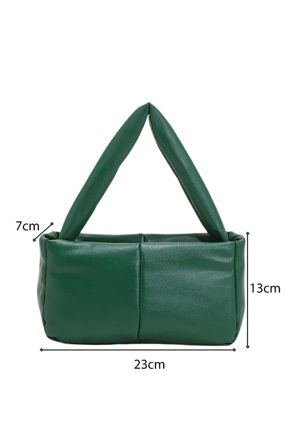 Minimalist PU Leather Zipped Square Handbag 23*7*13cm