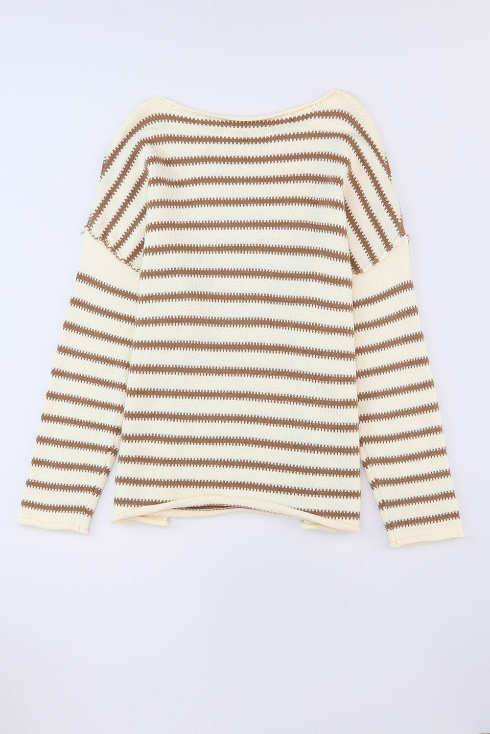 Pull oversize à rayures noires et épaules tombantes