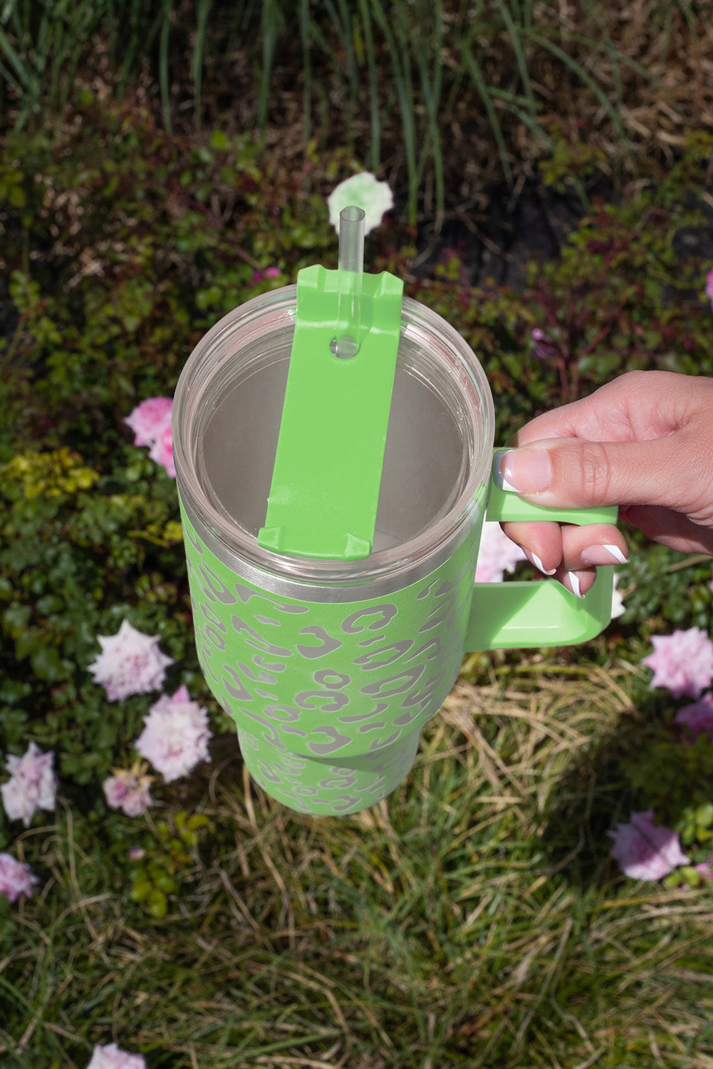 Tasse à double isolation en acier inoxydable 304 à motif léopard tacheté, 1 134 g