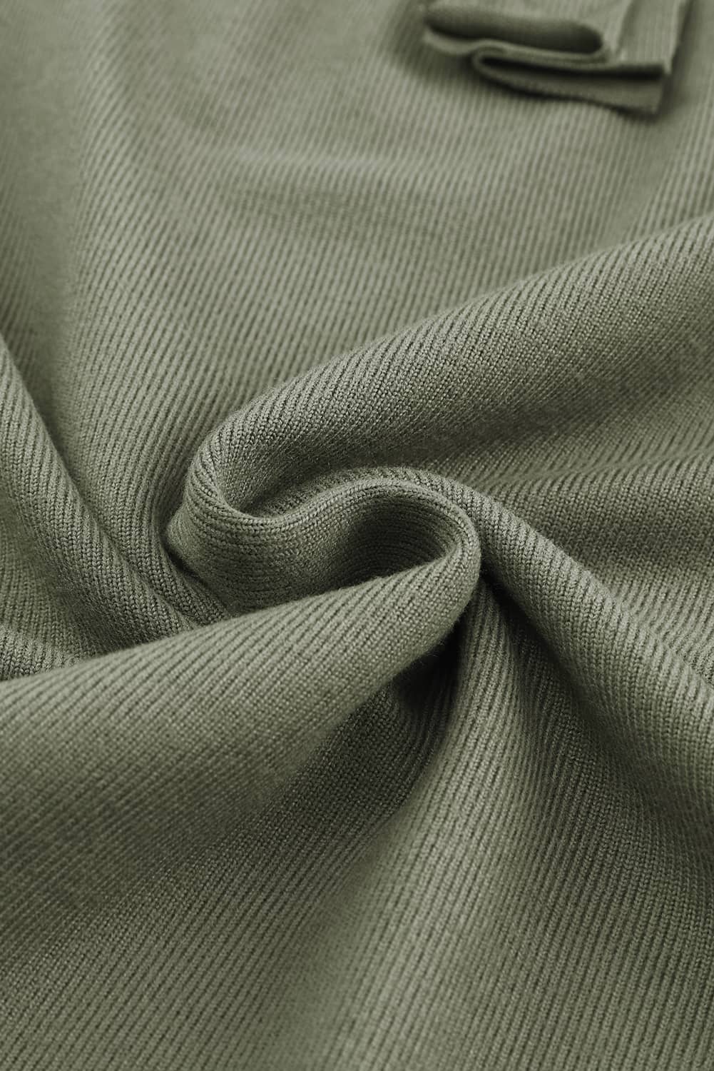 Top botones con cuello dividido patchwork retro manga larga verde