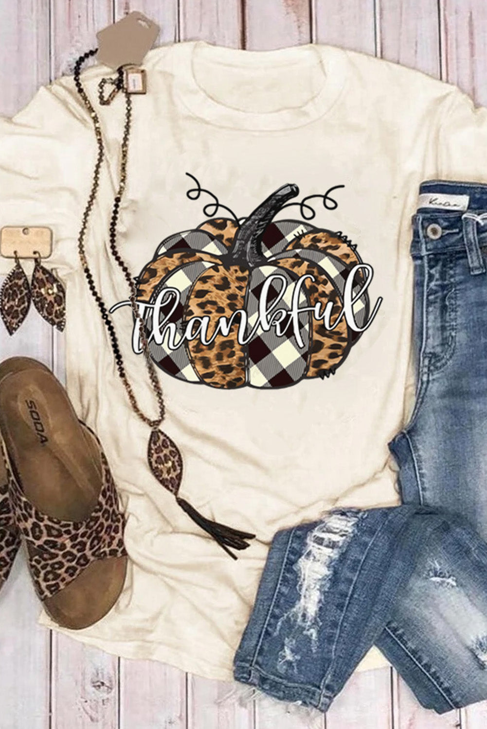 T-shirt à manches courtes avec imprimé floral et motif dinde