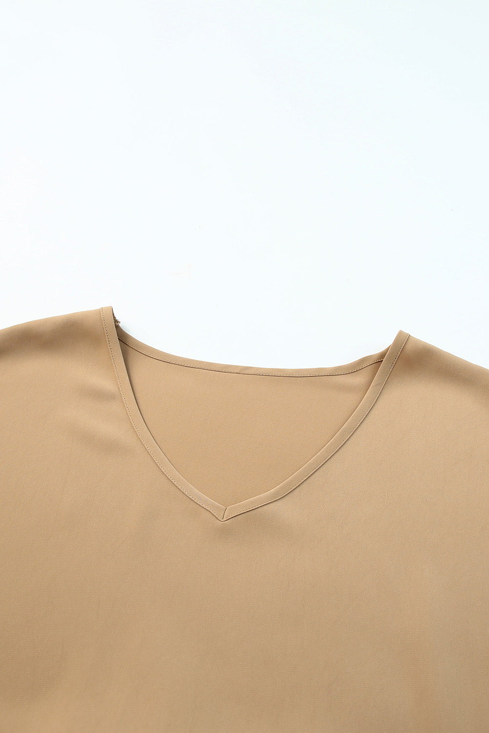 Chemisier oversize kaki à manches courtes et bordure à volants