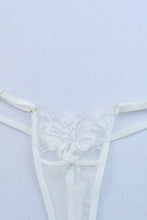 3pcs Lace Mesh Lingerie Set with Feather Garter Belt