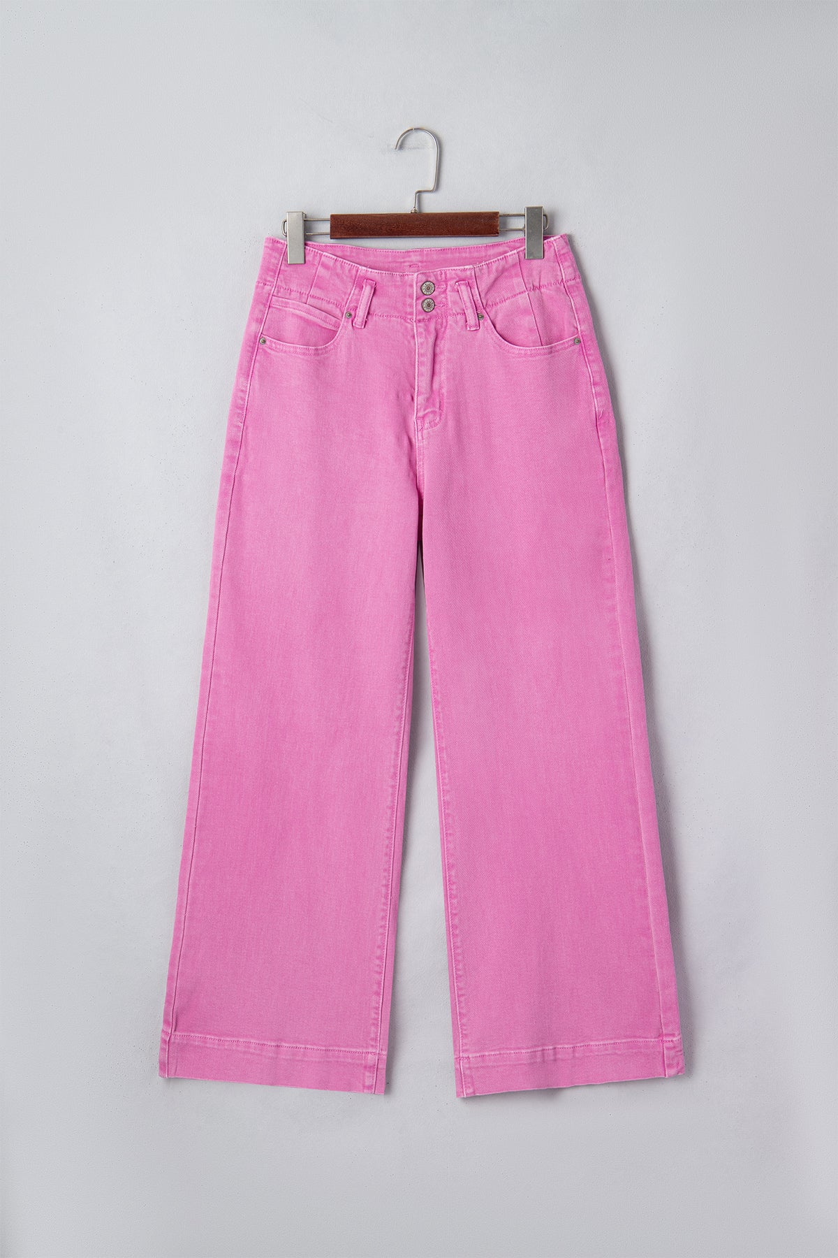 Bonbon 2-Button High Waist Wide Leg Jeans