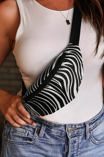 Mustard Animal Spots Printed Zipped Belt Bag