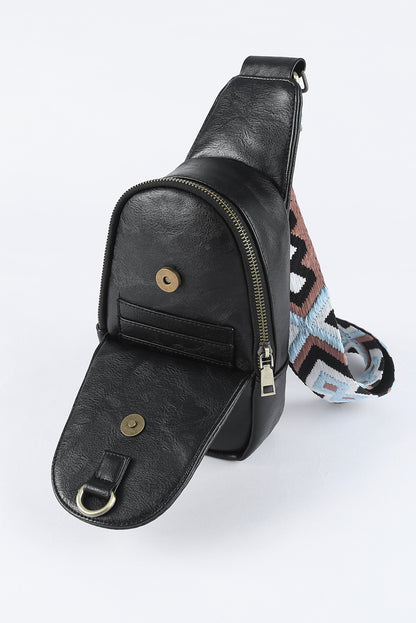 Bolso bandolera de piel sintética con cremallera