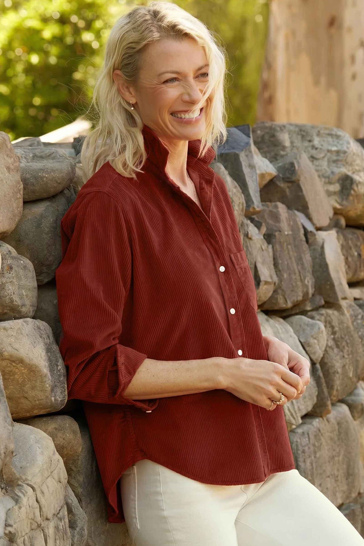 Clay Adjustable Cuff Long Sleeve Corduroy Shirt