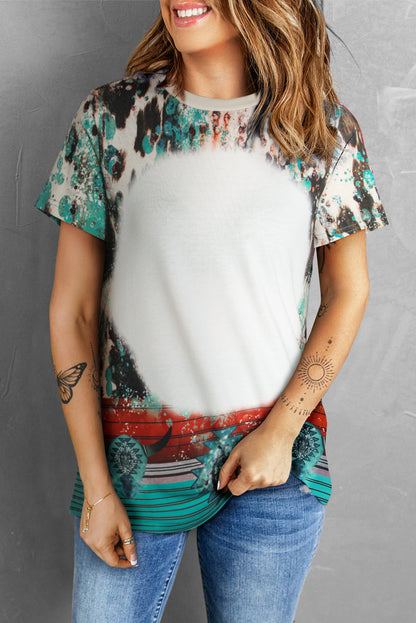 Blank Apparel - T-shirt graphique vierge à imprimé western vert délavé