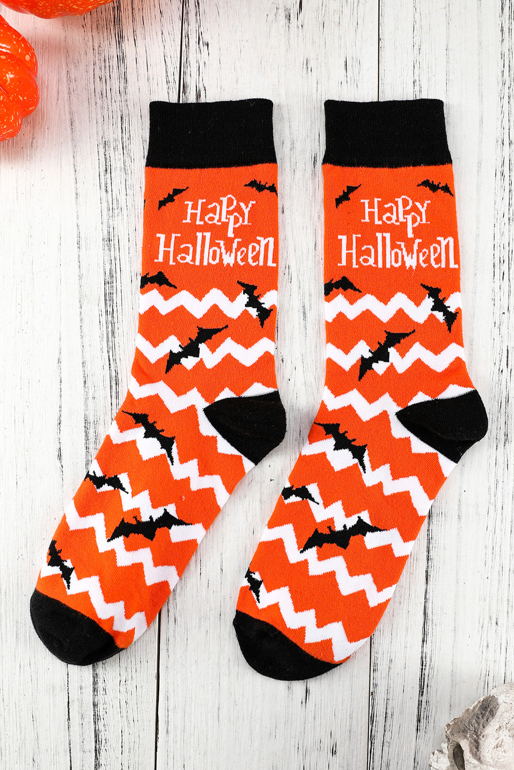 Calcetines con gráfico de moda de Halloween naranja Vitality 
