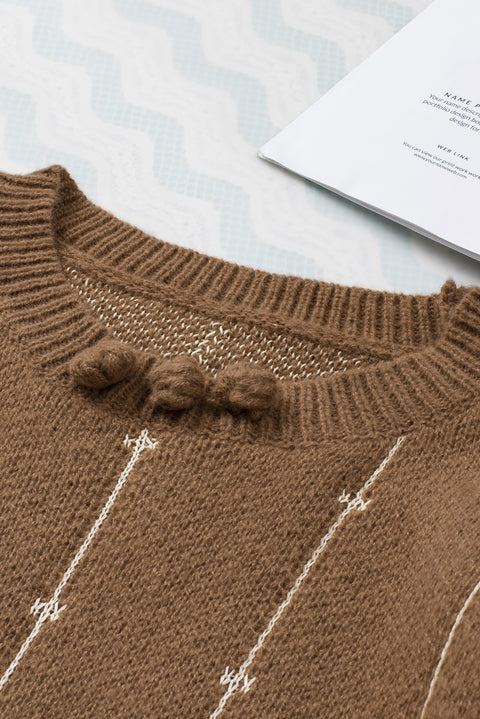 Long Sleeve O-neck Knitted Sweater