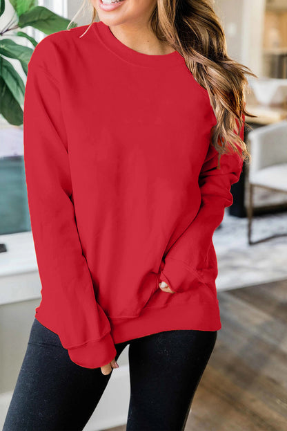 Blank Apparel - Sweat-shirt ras du cou uni rouge