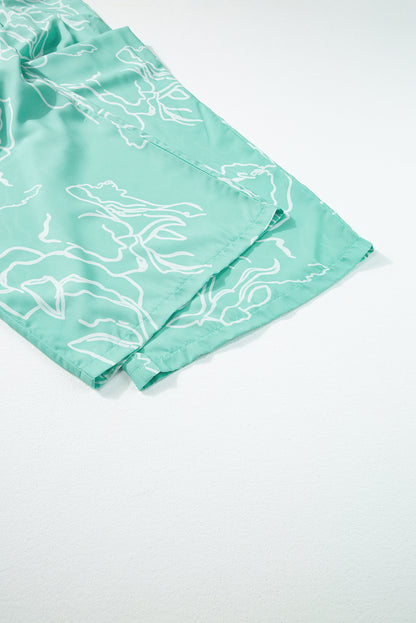 Salopette large à imprimé Moonlight Jade