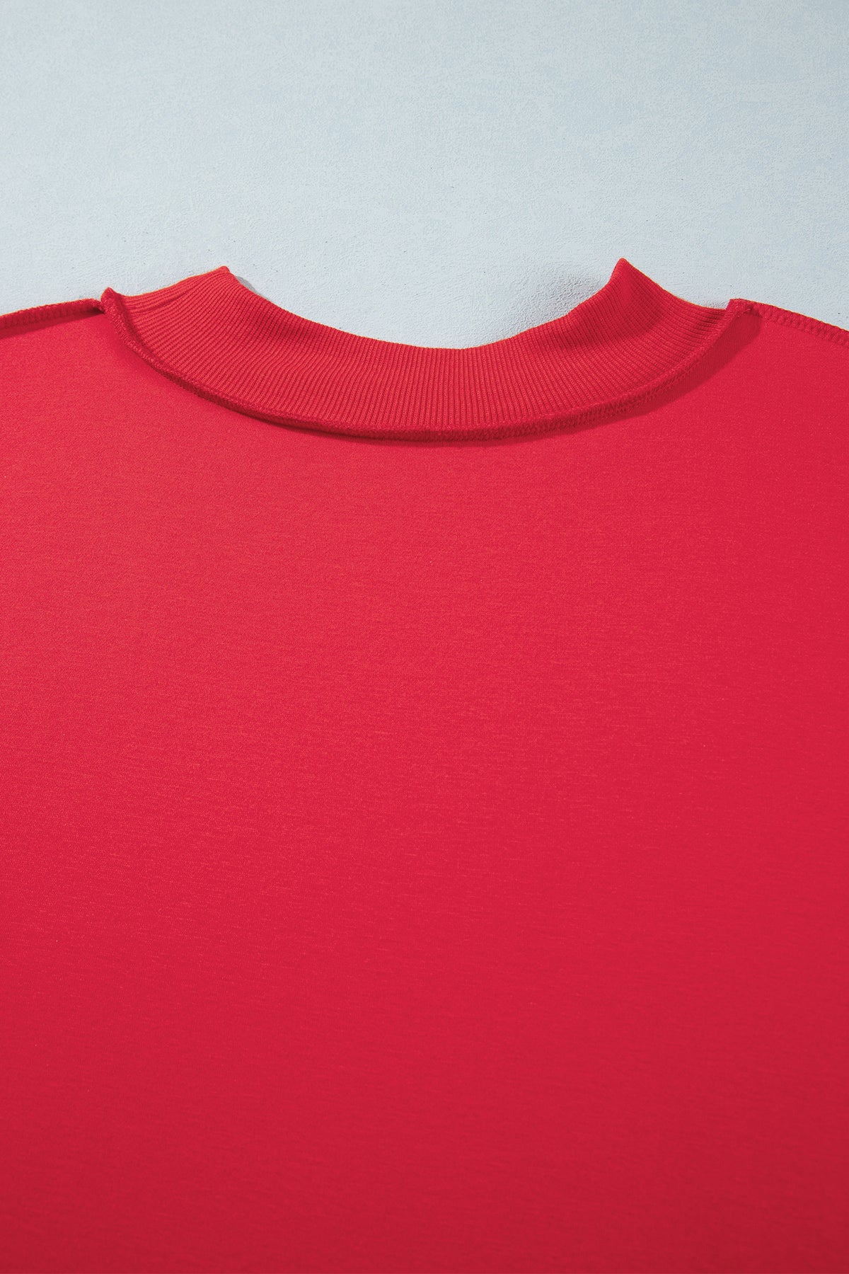 Racing Red Exposed Seam Detail Reversible Double Wear Plus Size Sweatshirt