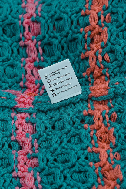 Suéter tipo jersey de punto texturizado con bloques de color a rayas 