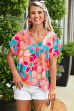 Multicolor Plus Size Floral Embroidered Flutter Sleeve Tank Top