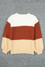 Geometric Texture Colorblock Sweater