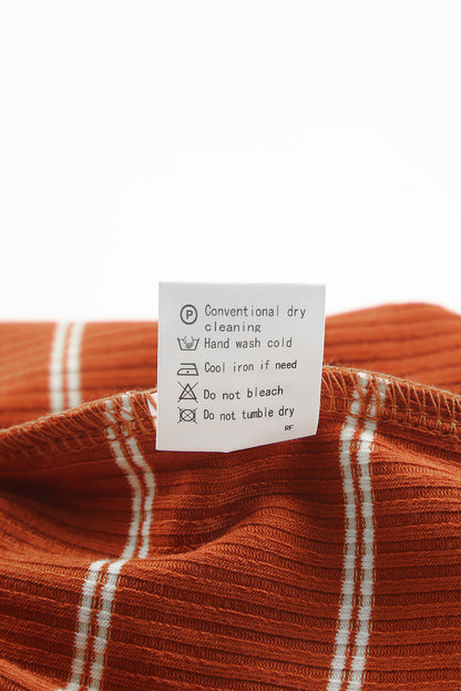 Pull rayé en tricot côtelé à poignets color block