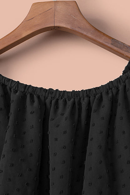 Yellow Yellow Off Shoulder Ruffle Swiss Dot Maxi Dress