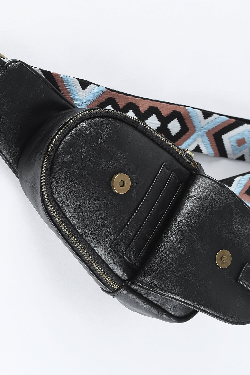 Bolso bandolera de piel sintética con cremallera