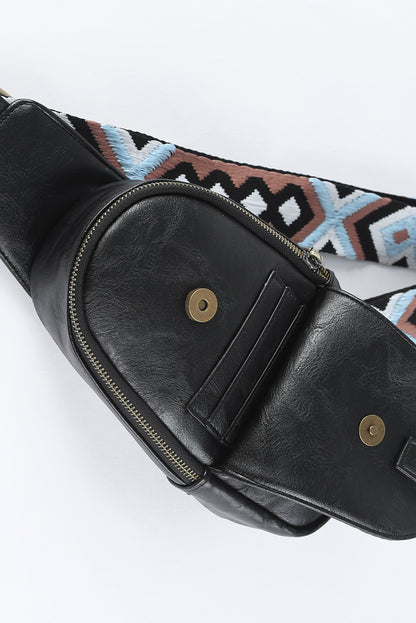 Bolso bandolera de piel sintética con cremallera