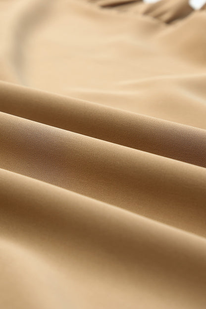 Chemisier oversize kaki à manches courtes et bordure à volants